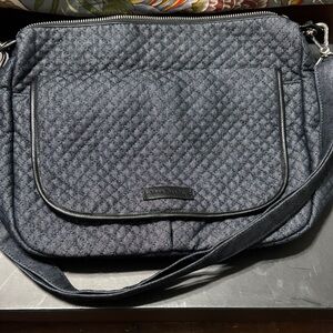 Vera Bradley Carson Shoulder Bag  in Quilted Black/grey
